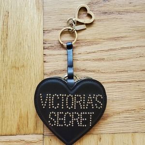 Victoria's Secret Black Heart Mirror Keychain